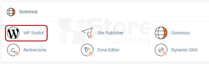 cPanel > Domínios > WP-Toolkit